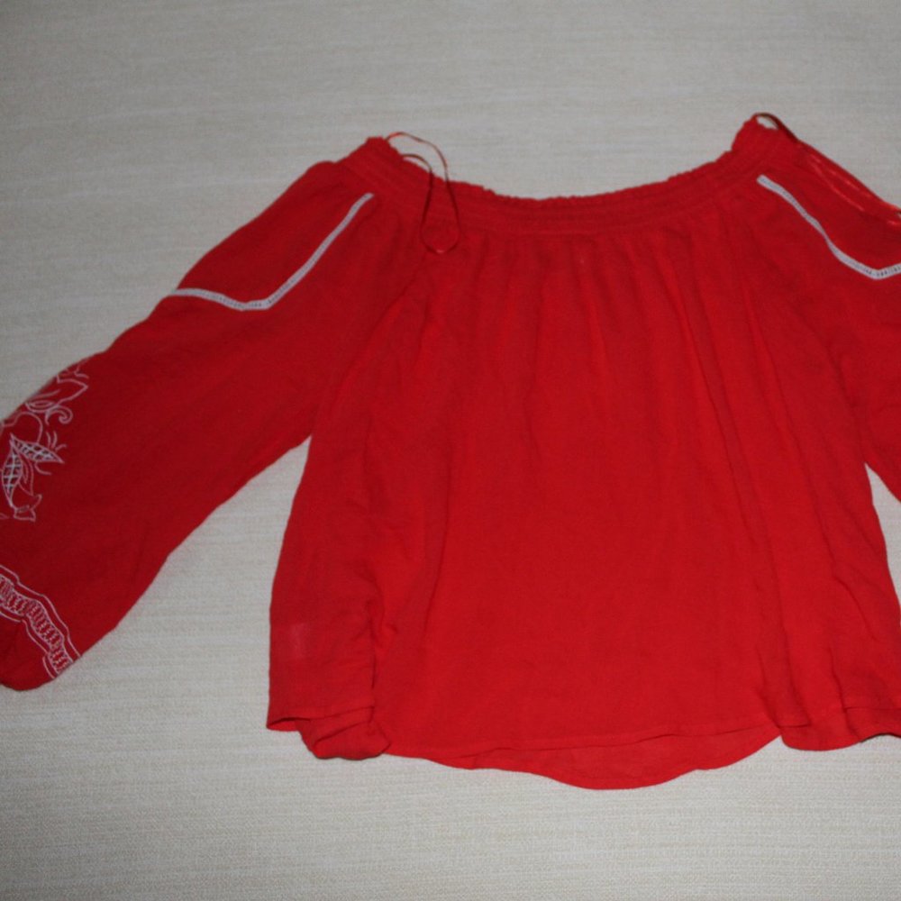 Braeve Red Off The Shoulder Top (Cropped)